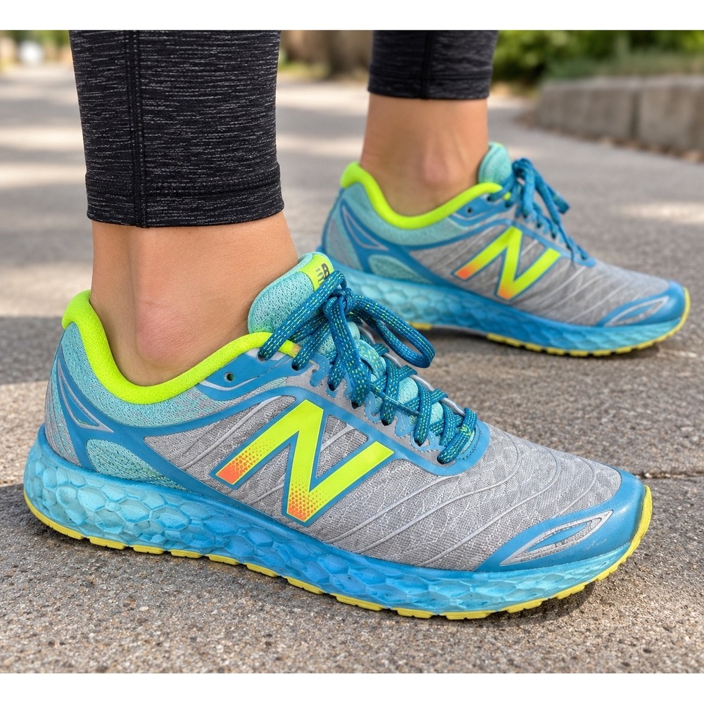 New Balance Fresh Foam Boracay W980BY2 Grey Blue Lime Running Shoes Womens 7